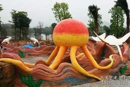 游樂園卡通章魚水泥雕塑